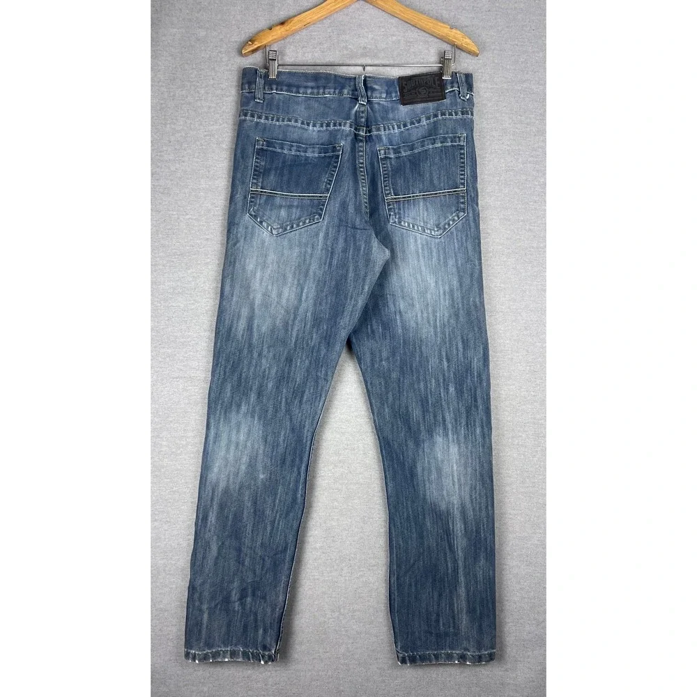 Southpole Mens Relaxed‎ Fit Straight Leg Jeans Medium Wash Blue Denim 33x31